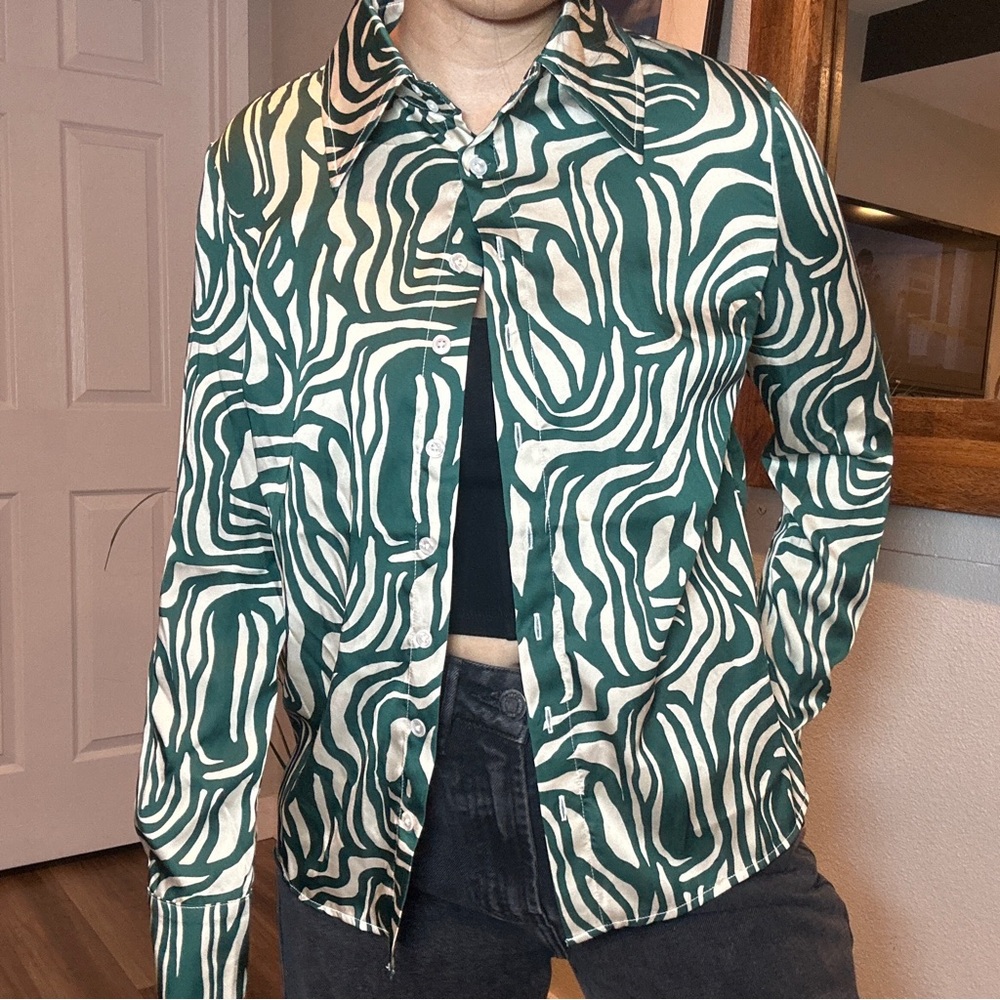 Jo West silky button down top